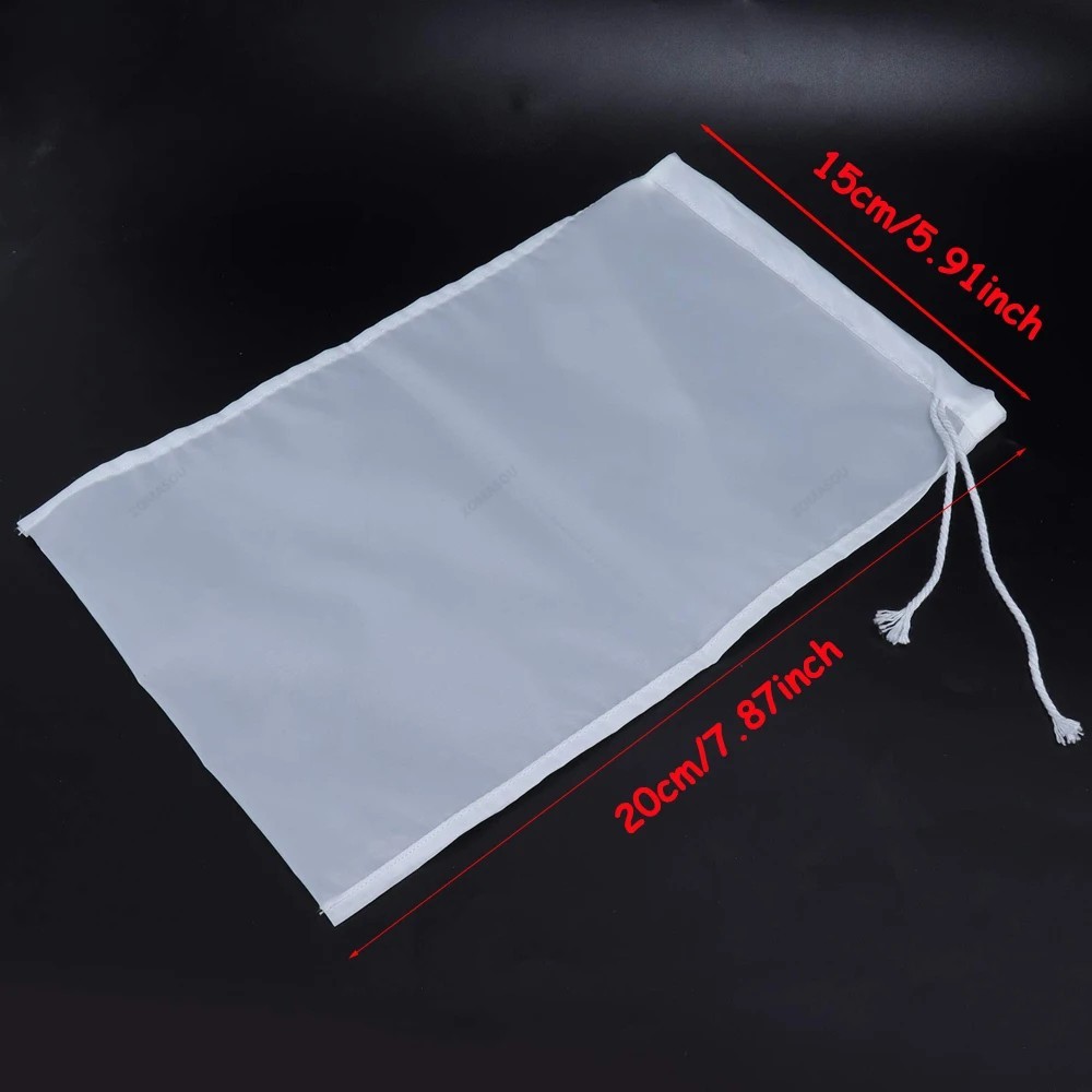 Fine Mesh Fabric Strainer Filter Bag Nut Milk Reusable Bag Cheese Cloth Kitchen gallery