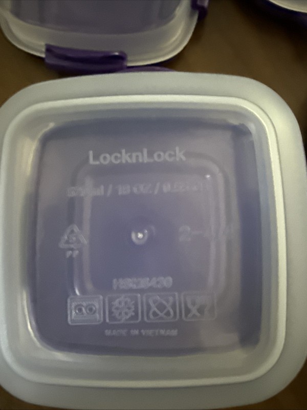 Lock n Lock Square Nesting Storage Containers. Set Of 6. Purple Lids. gallery
