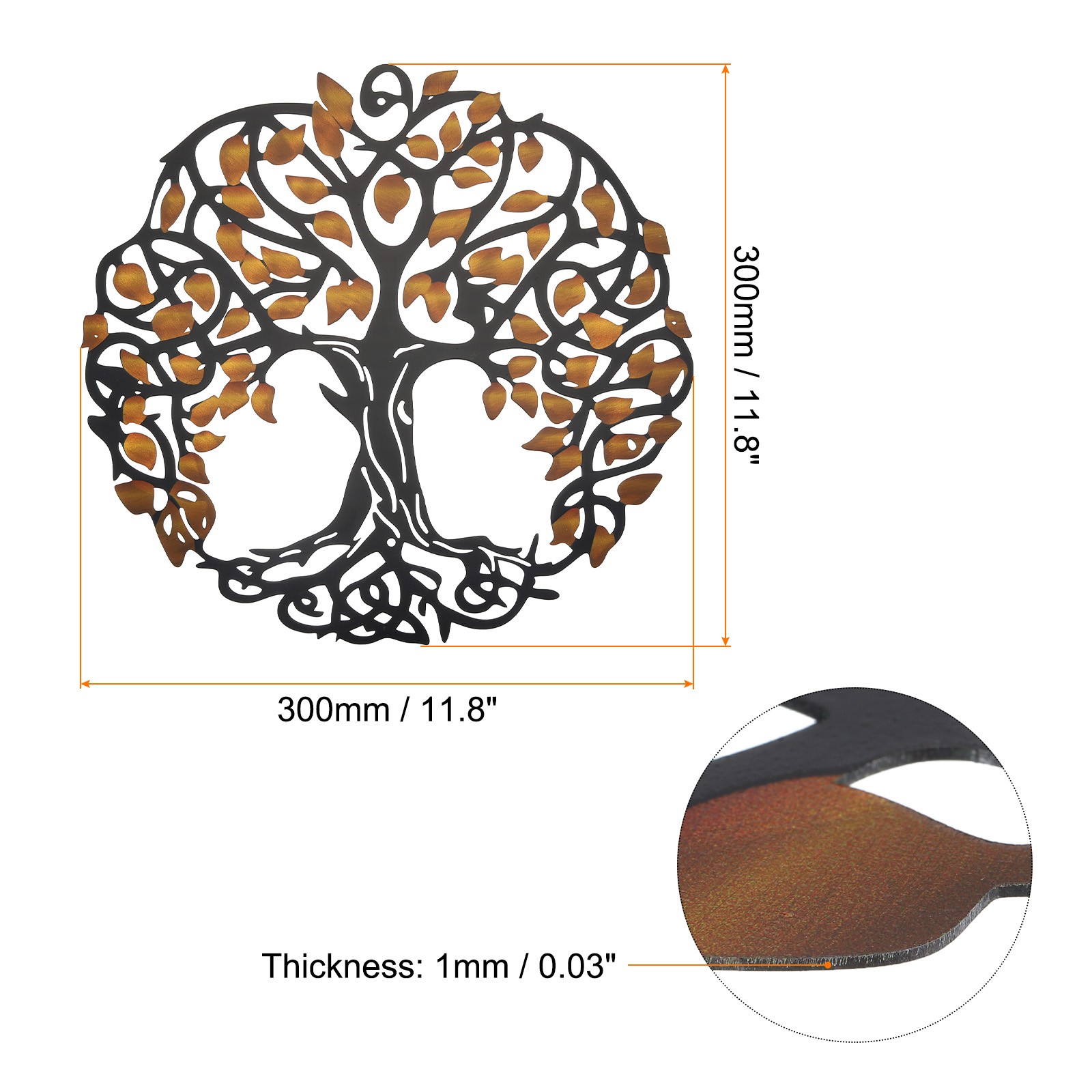 Metal Tree Wall Decor Tree of Life Wall Sculpture Decoration Yellow Black gallery