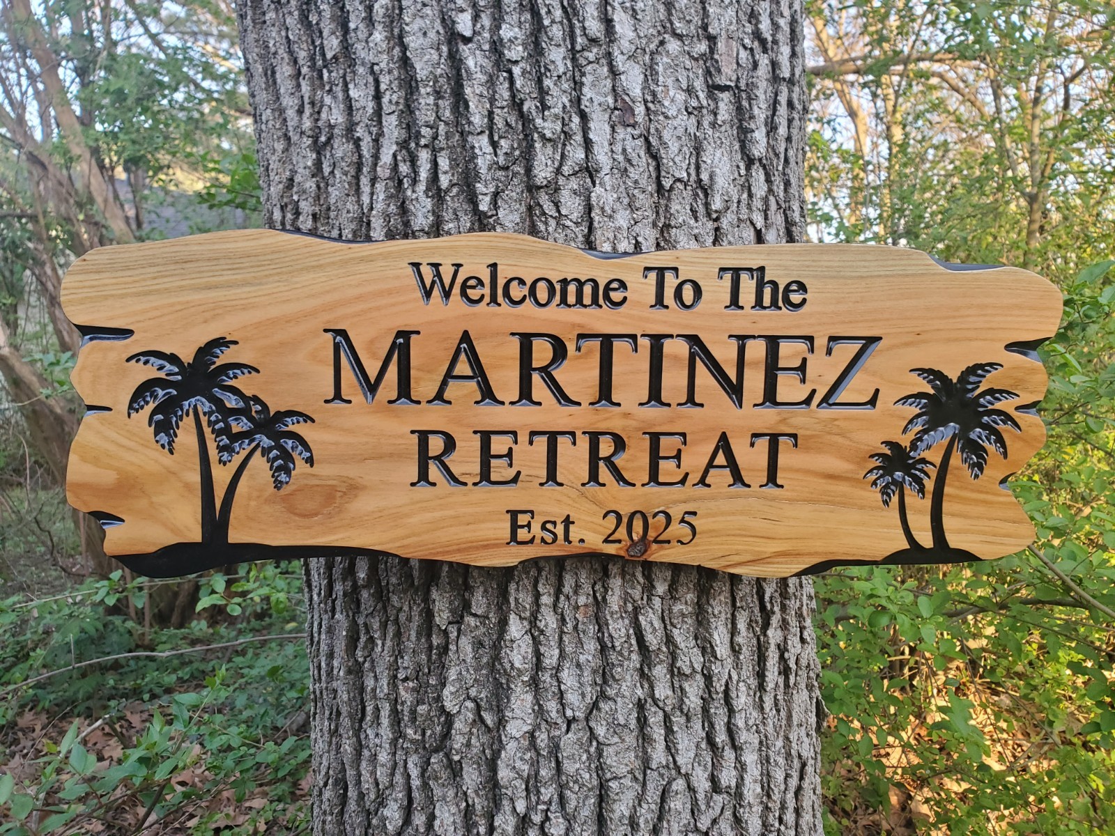 Custom Beach House Decor Sign Rustic Coastal Family Name Plaque Outdoor Wood gallery