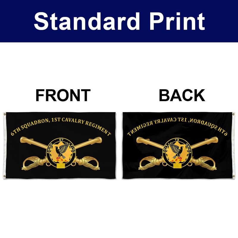 6th Squadron, 1st Cavalry Regiment US Army Flag 3x5Feet with Brass Grommets gallery