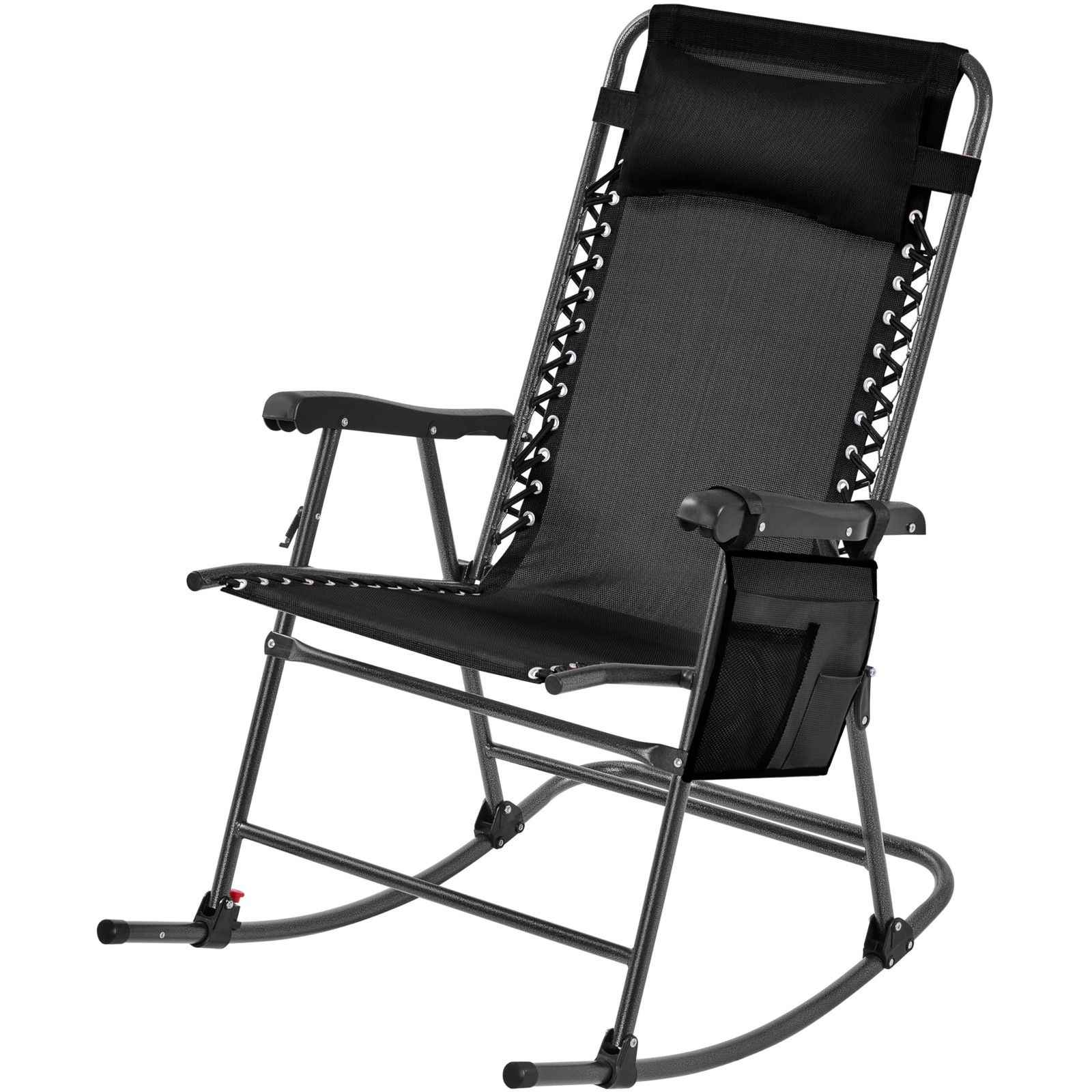 26in Rocking Chair Outdoor Zero Gravity Folding Chairs Rocking Chairs, Black gallery