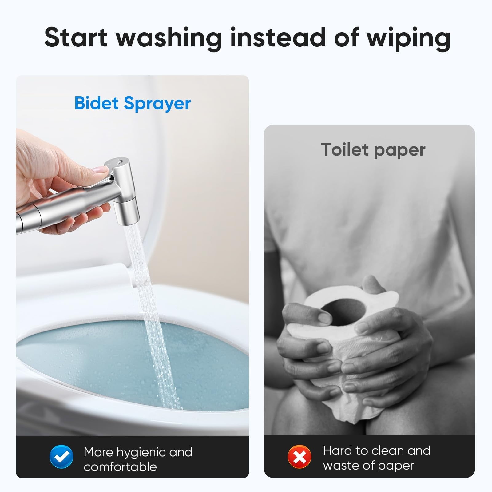 2Pack Handheld Bidet Sprayer for Toilet, 7/8" Stainless Steel Bidet Sprayer gallery