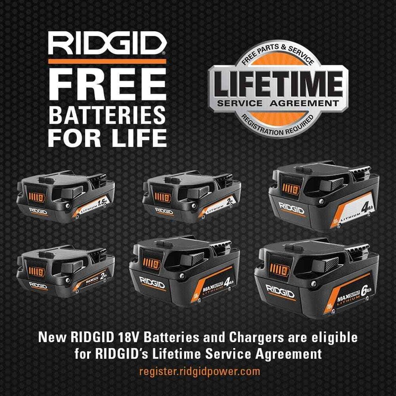 RIDGID 18V 4.0 Ah MAX Output Starter Kit with Rapid Charger gallery