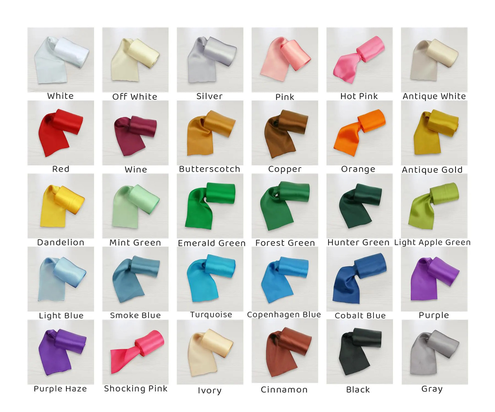 Double Faced Satin 4 Yards Rolled up Satin Ribbon 100% Fine Polyester gallery