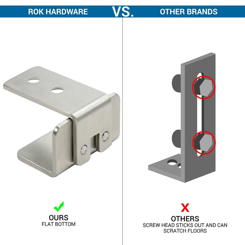 Sliding Barn Door Floor Wall Mount C Guide Adjustable Hardware Part gallery
