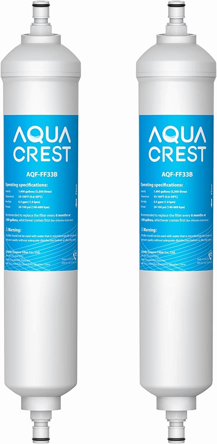 AQUA CREST GXRTQR Inline Water Filter, Replacement for GE® GXRTQR, GXRTQ (2 PACK gallery