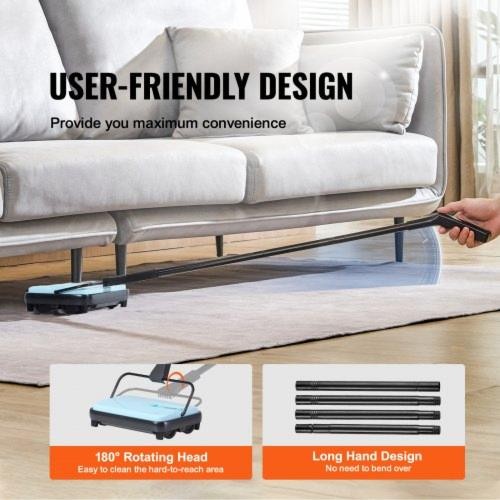 Carpet Sweeper Manual Floor Sweeper with 300 ml Dustbin Capacity Easy to Empty gallery