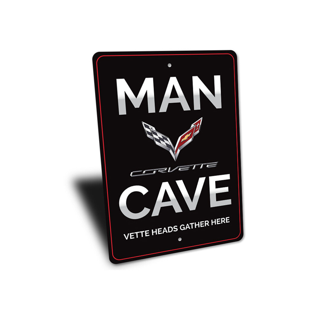 CORVETTE Man Cave Sign Custom Chevy Metal Race Team Garage Plaque Wall Decor gallery