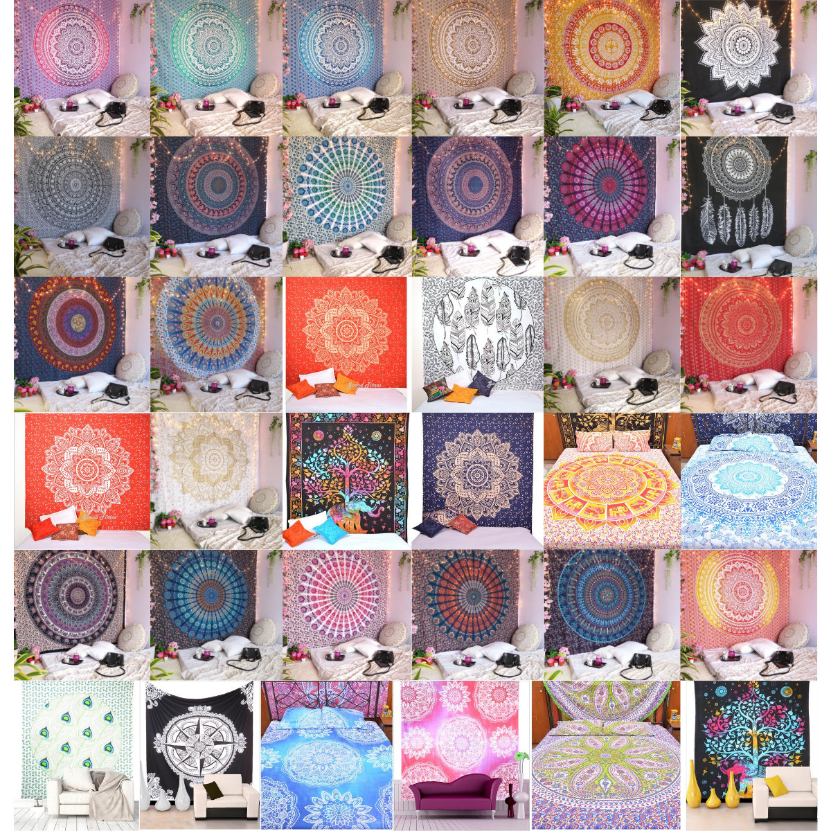 Tapestry Mandala Wall Hanging Home Decor Blanket Hippie Bohemian Queen Bedspread gallery