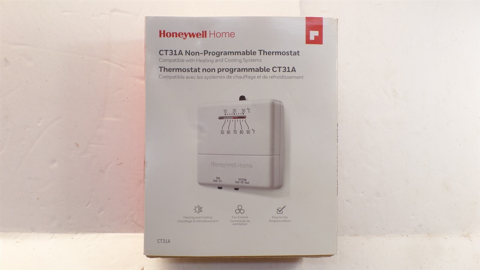 HONEYWELL CT33A HOME HORIZONTAL NON-PROGRAMMABLE THERMOSTAT TEMP CONTROL gallery