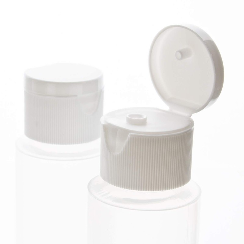 Set of 6 2oz Clear Plastic Empty Squeeze Bottles with White Disc Top Lid gallery