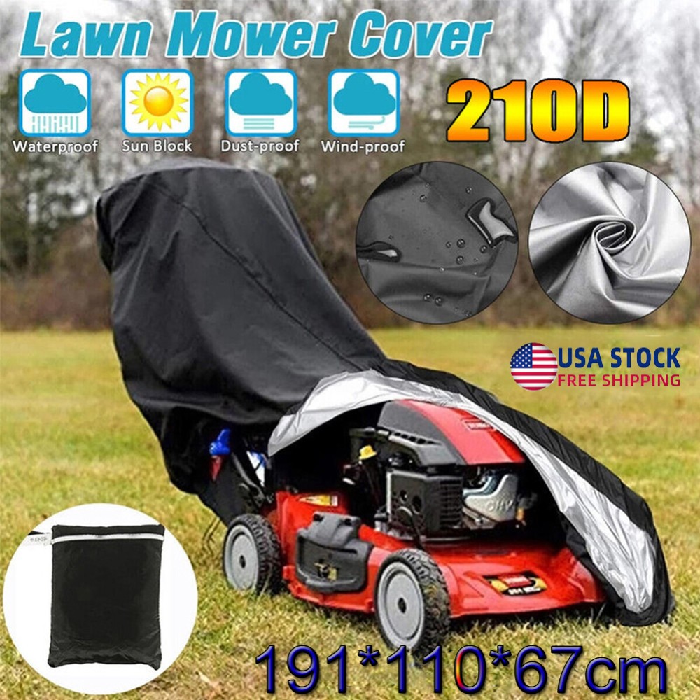 Universal Outdoor Waterproof Lawn Mower Cover Push Mower Heavy Duty UV Protector gallery