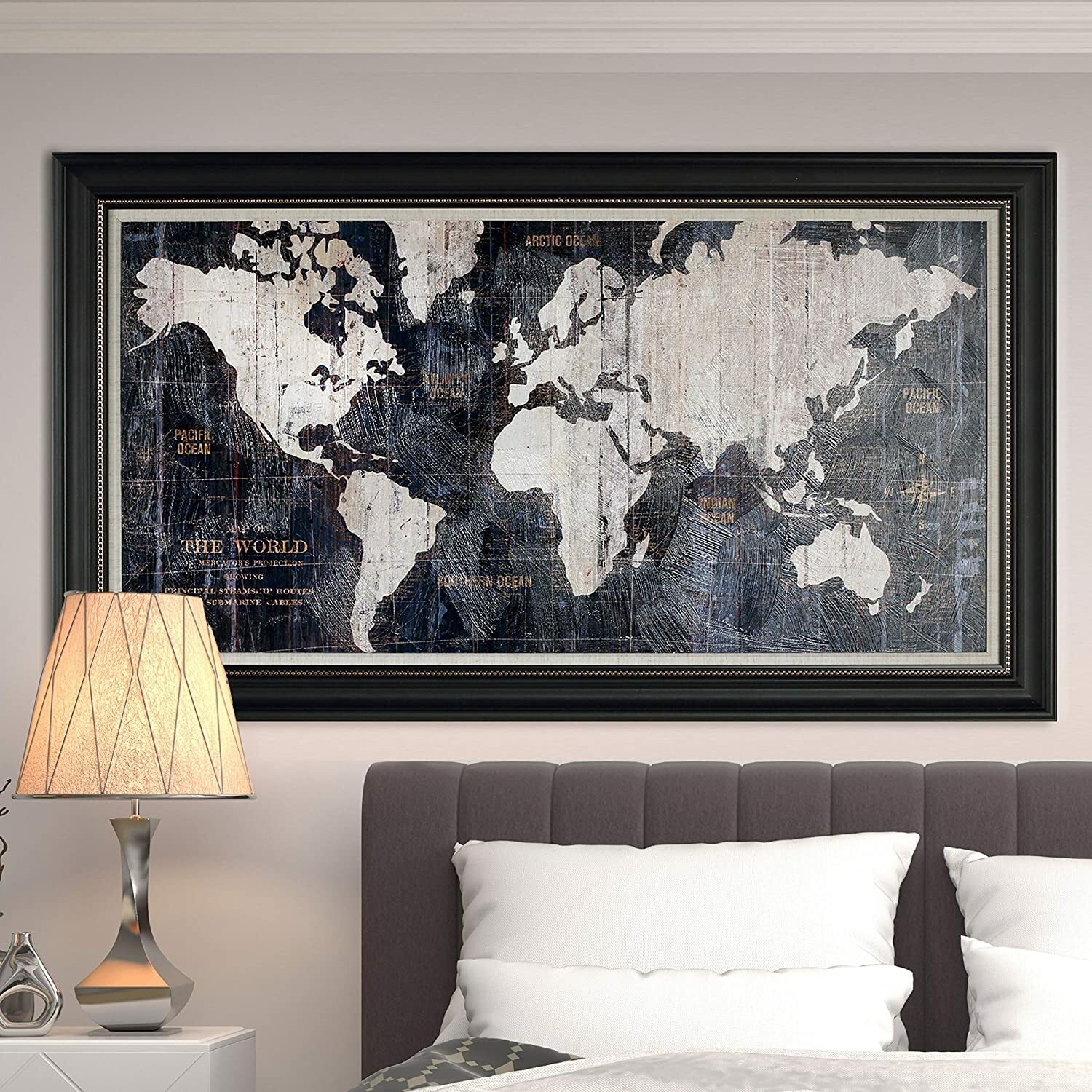 New Renditions Gallery Wrapped 'Old World Map Blue' Office Study Decor Art AR22 gallery