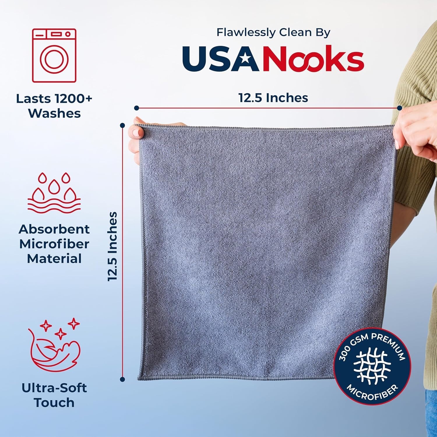 12_Grey Microfiber Cleaning Cloth Set Towel Rag Car Polishing Detailing gallery