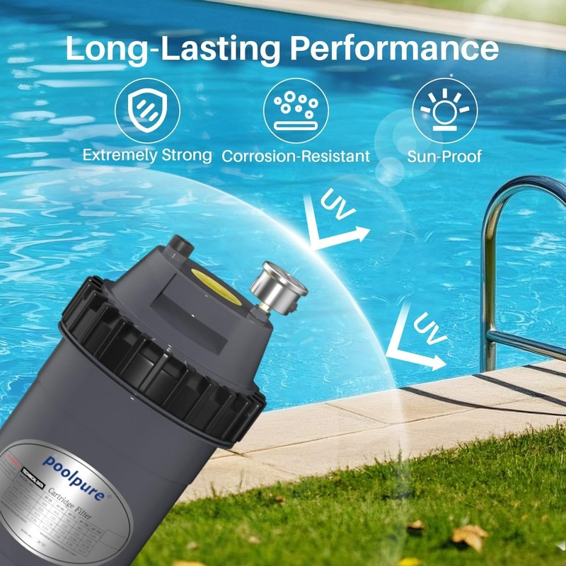 POOLPURE PFT-AF150 Cartridge Pool Filter Tank&Element for Above & Inground Pools gallery