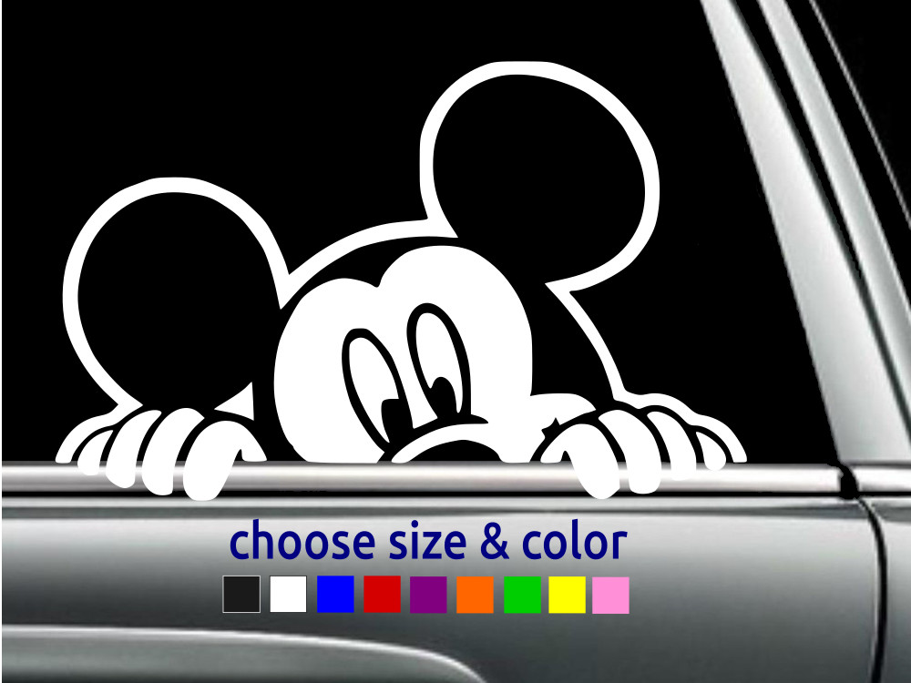 MICKEY MOUSE PEEKING Vinyl Decal Laptop Window Car Sticker CHOOSE SIZE COLOR gallery