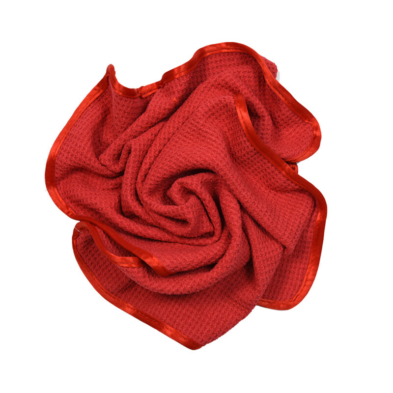 3 Pcs Waffle Weave Glass & Window Microfiber Towel, Red (24" x 16") gallery