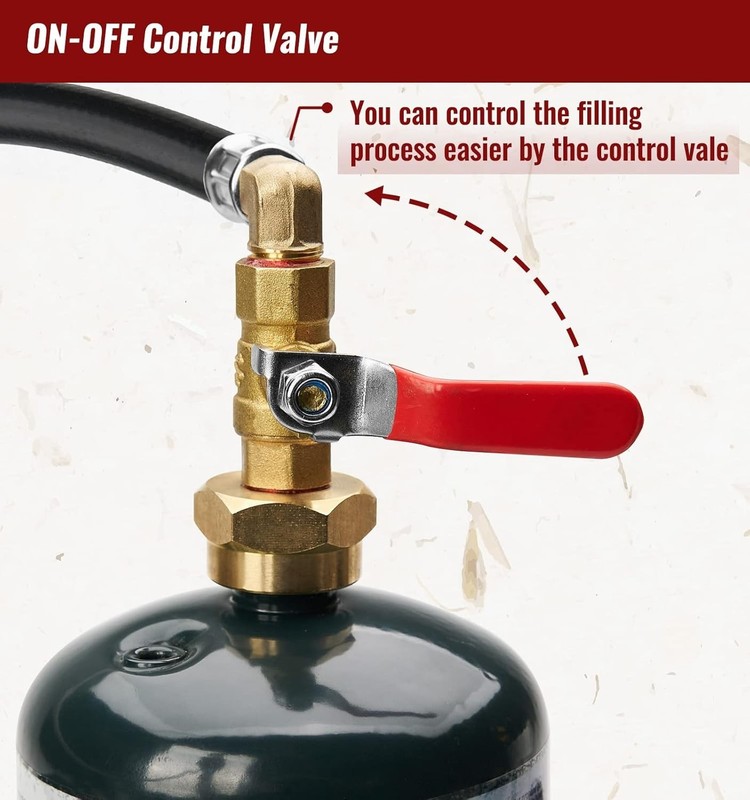 High-Quality 3FT Propane Refill Hose with Safety Gauge - Perfect for Tailgating gallery