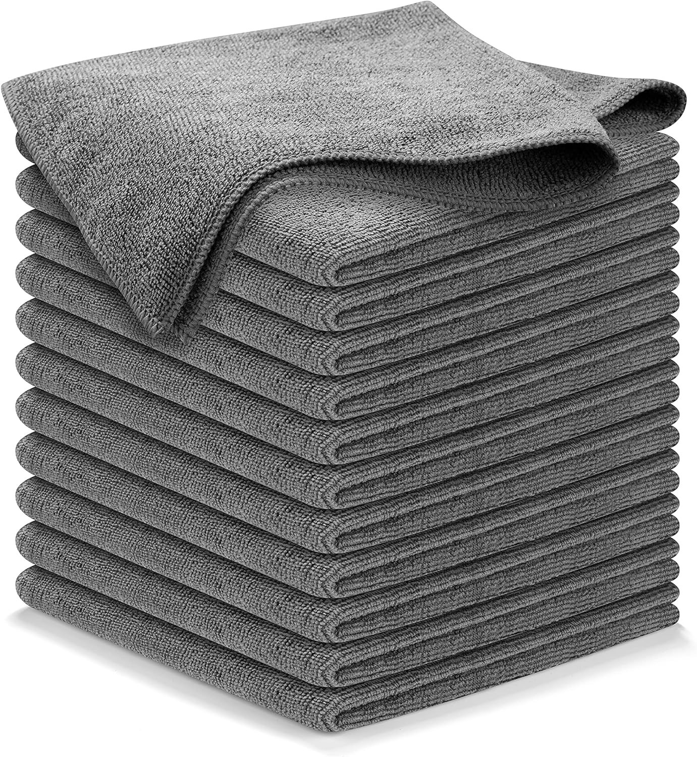 12_Grey Microfiber Cleaning Cloth Set Towel Rag Car Polishing Detailing gallery