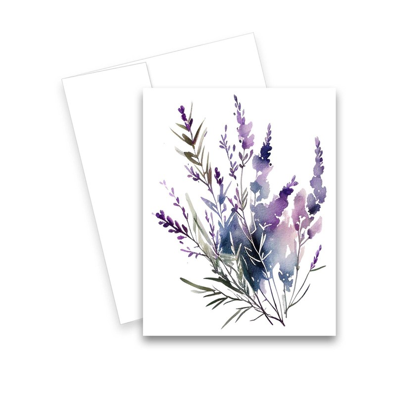 12 Assorted All Occasion Notecards Blank with Envelopes - Lavender ( 2 of Each ) gallery