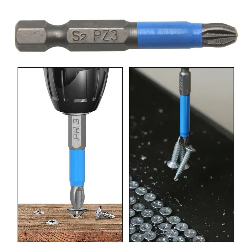 6pcs Electric Screwdriver Bit Set PH1 PH2 PH3 PZ1 PZ2 PZ3 Woodworking - NEW gallery