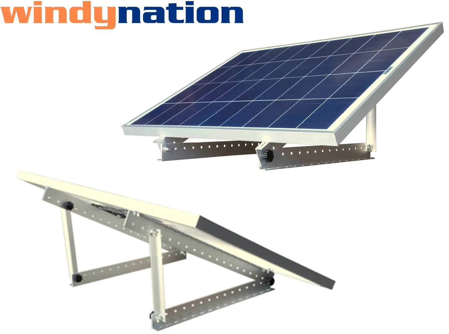 Portable 100 Watt 100W 12V Solar Panel Kit + Mount RV, Cabin, Off-Grid Battery gallery