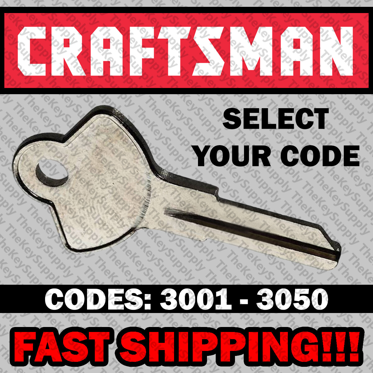 Craftsman Tool Box Replacement Key Cut to Code 3001 - 3050 gallery