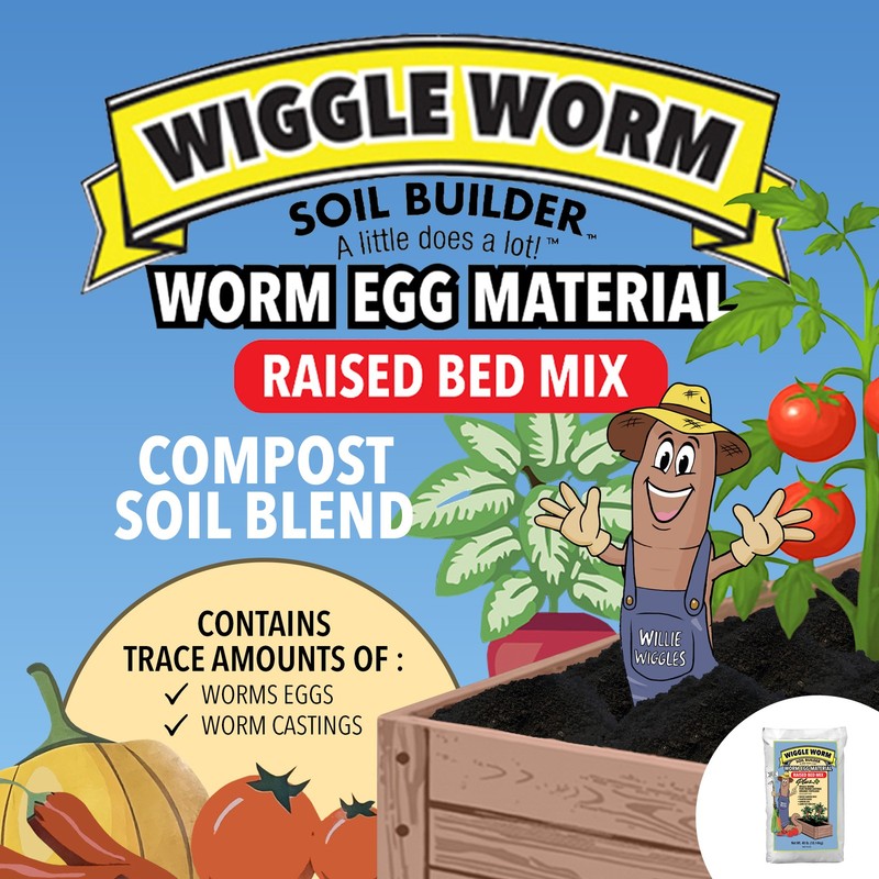 WIGGLE WORM Worm Egg Material Raised Bed Mix, 40 LB, and Tea, 8 OZ gallery