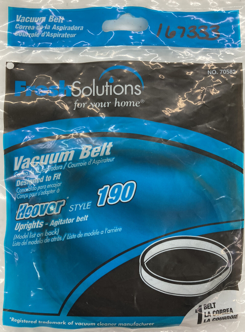 FRESH SOLUTIONS HOOVER Style 190 Includes 1 Upright Vacuum Belt #70582 gallery