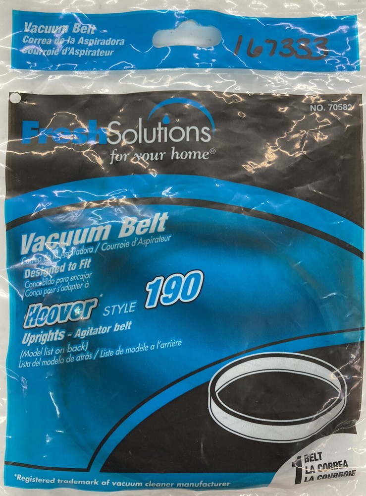 FRESH SOLUTIONS HOOVER Style 190 Includes 1 Upright Vacuum Belt #70582
