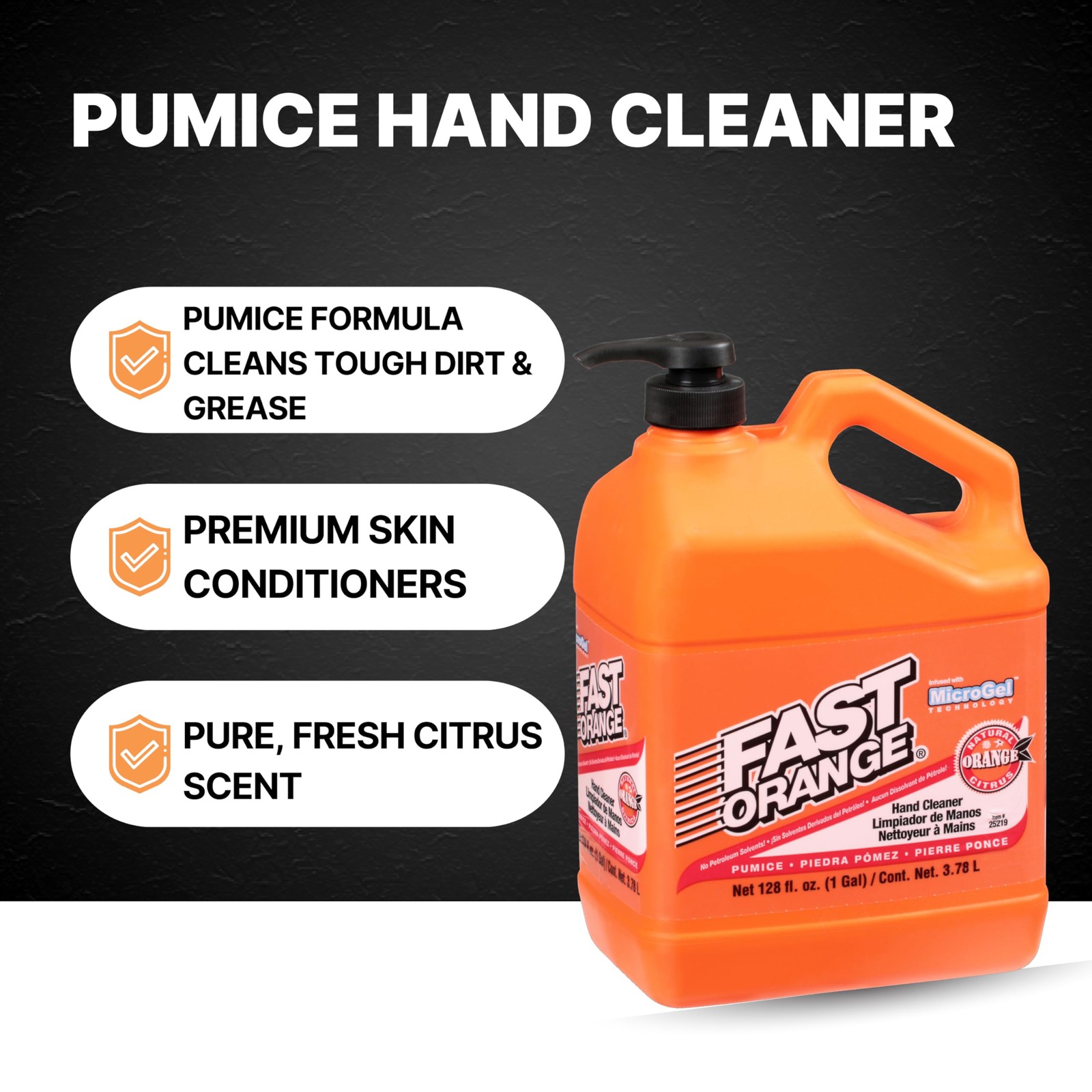 Fast Orange 25219 Pumice Lotion, Heavy Duty Hand Cleaner, Natural Citrus Scen... gallery
