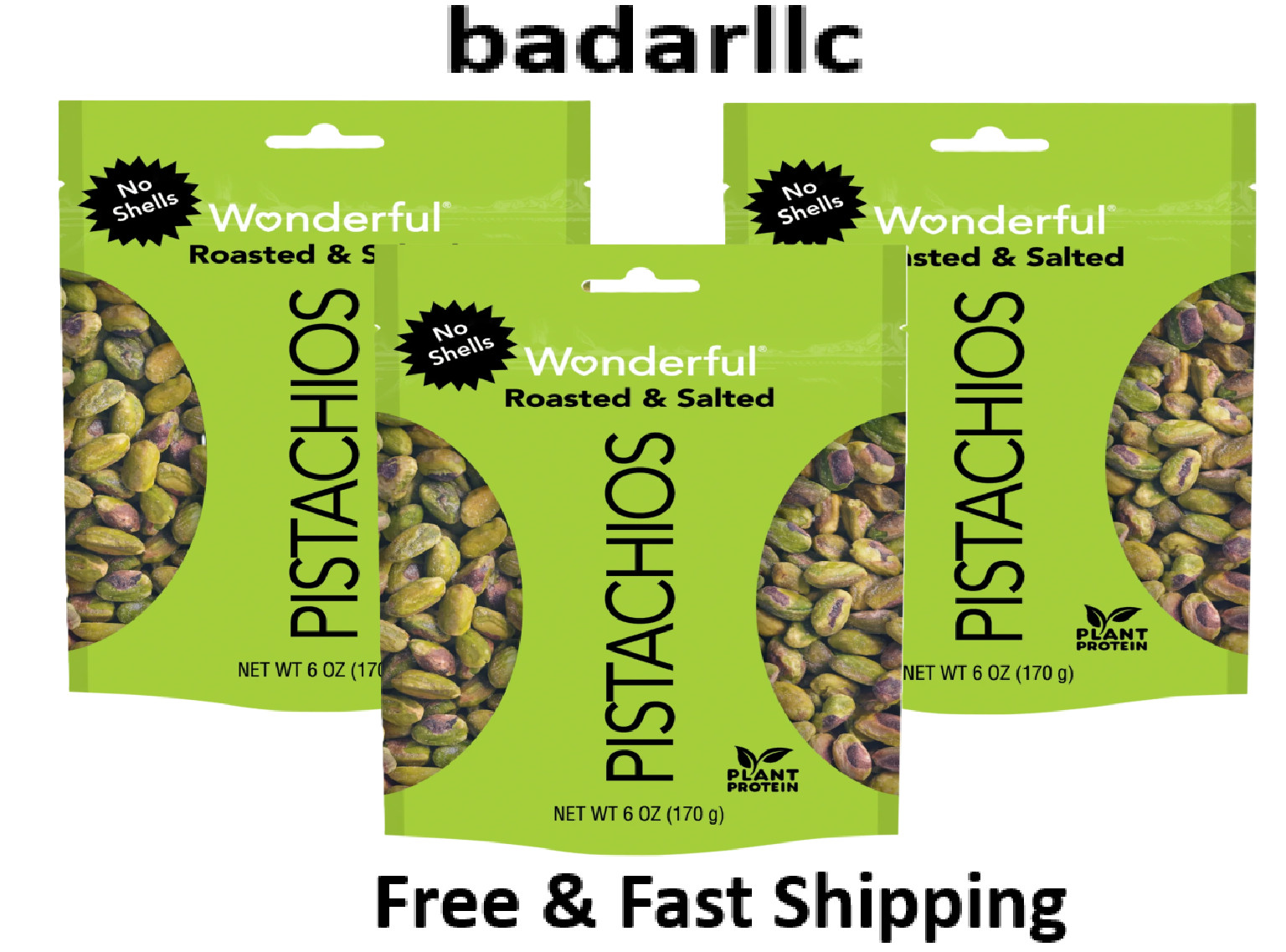 (3 pack ) Pistachios No Shells, Roasted and Salted Nuts, 6 Ounce Each Bag, gallery