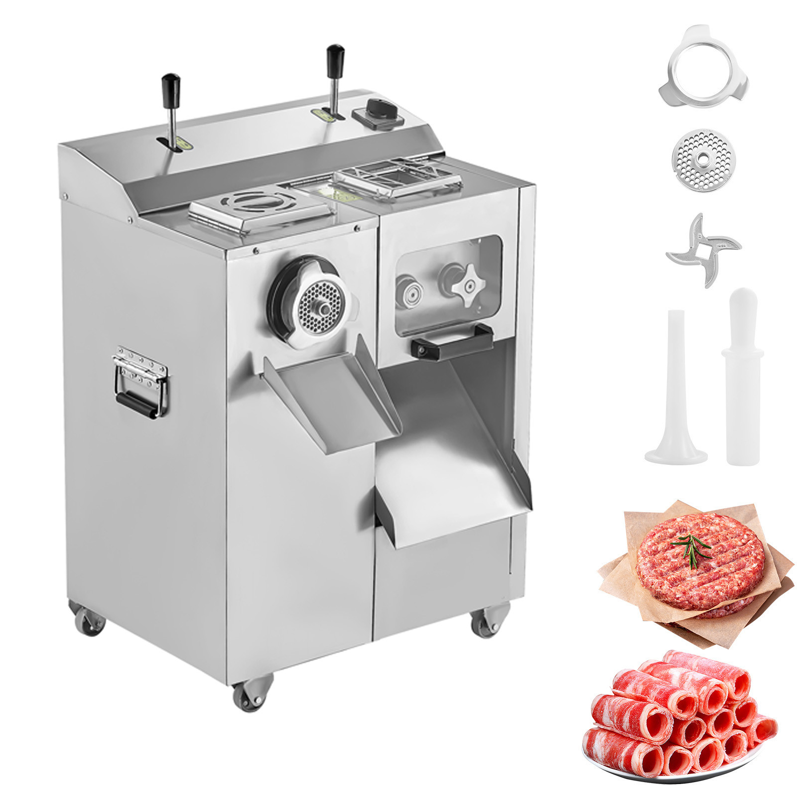 1100W Commercial 14Lbs/Min Multifunctional Meat Grinder & Slicer Sausage Stuffer gallery
