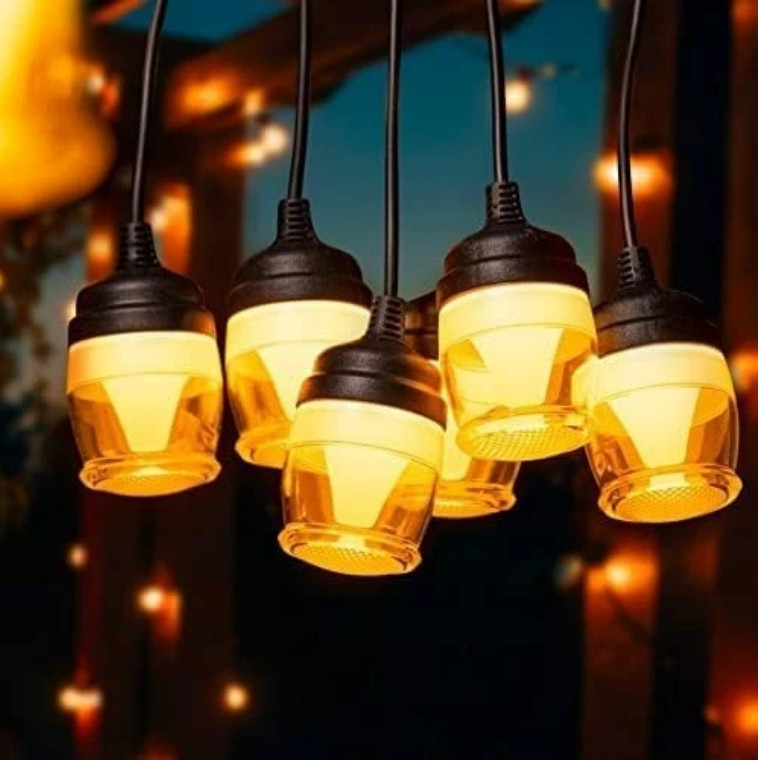 43Ft Waterproof Outdoor LED String Lights For Patio IP65 Remote APP Dimmable gallery