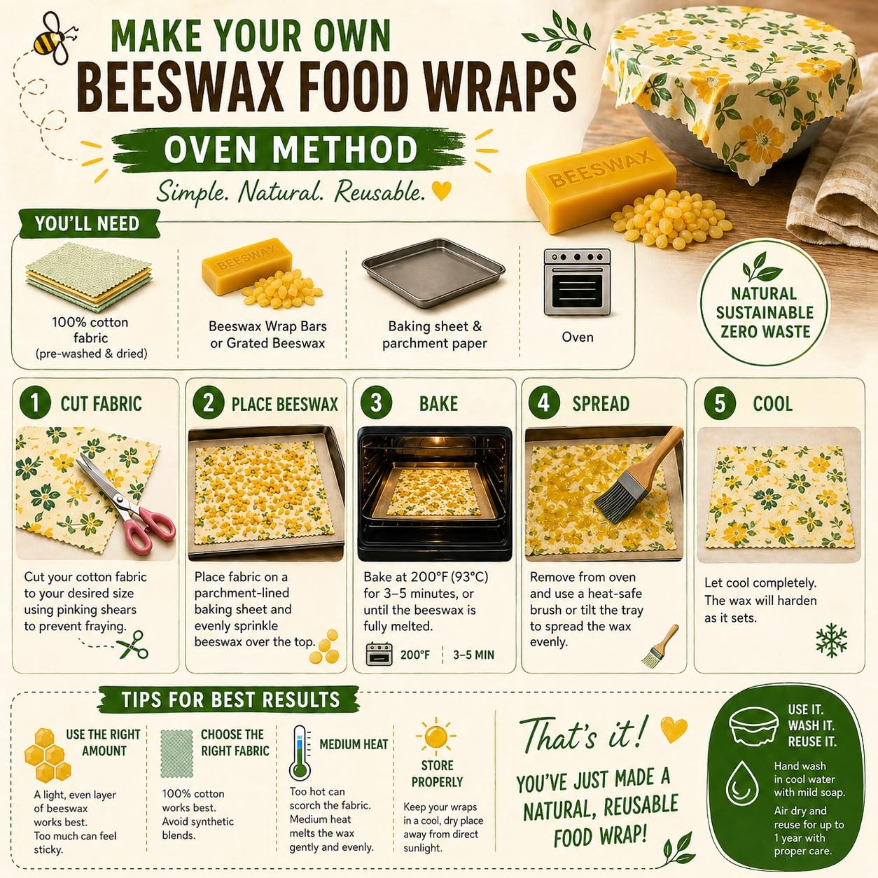 Beeswax Wraps for Food - Crafting Bar – Ready-to-Use Blend with Beeswax, Pine... gallery