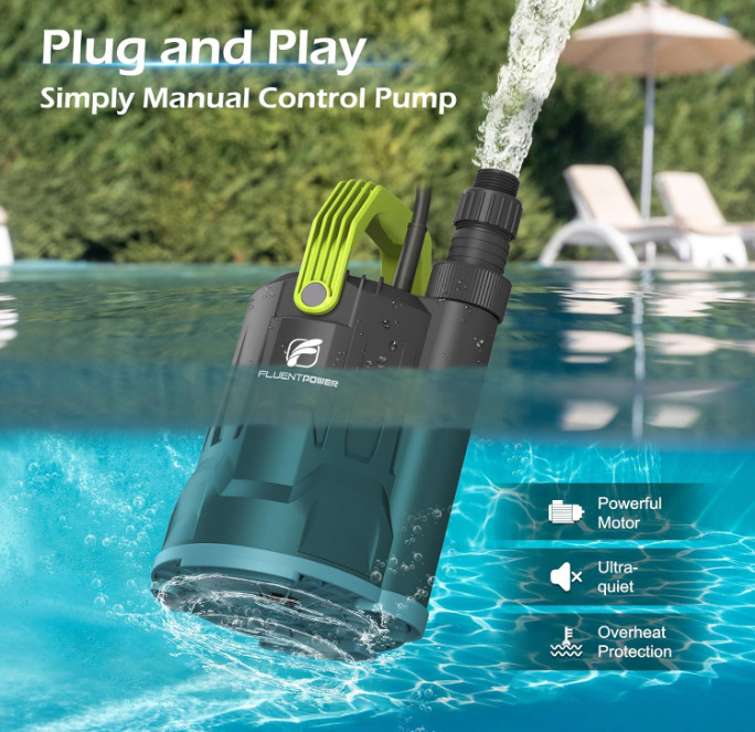 Sump Pump 1/2HP Submersible, 2500GPH Utility Pump for Pool Pond Basement gallery