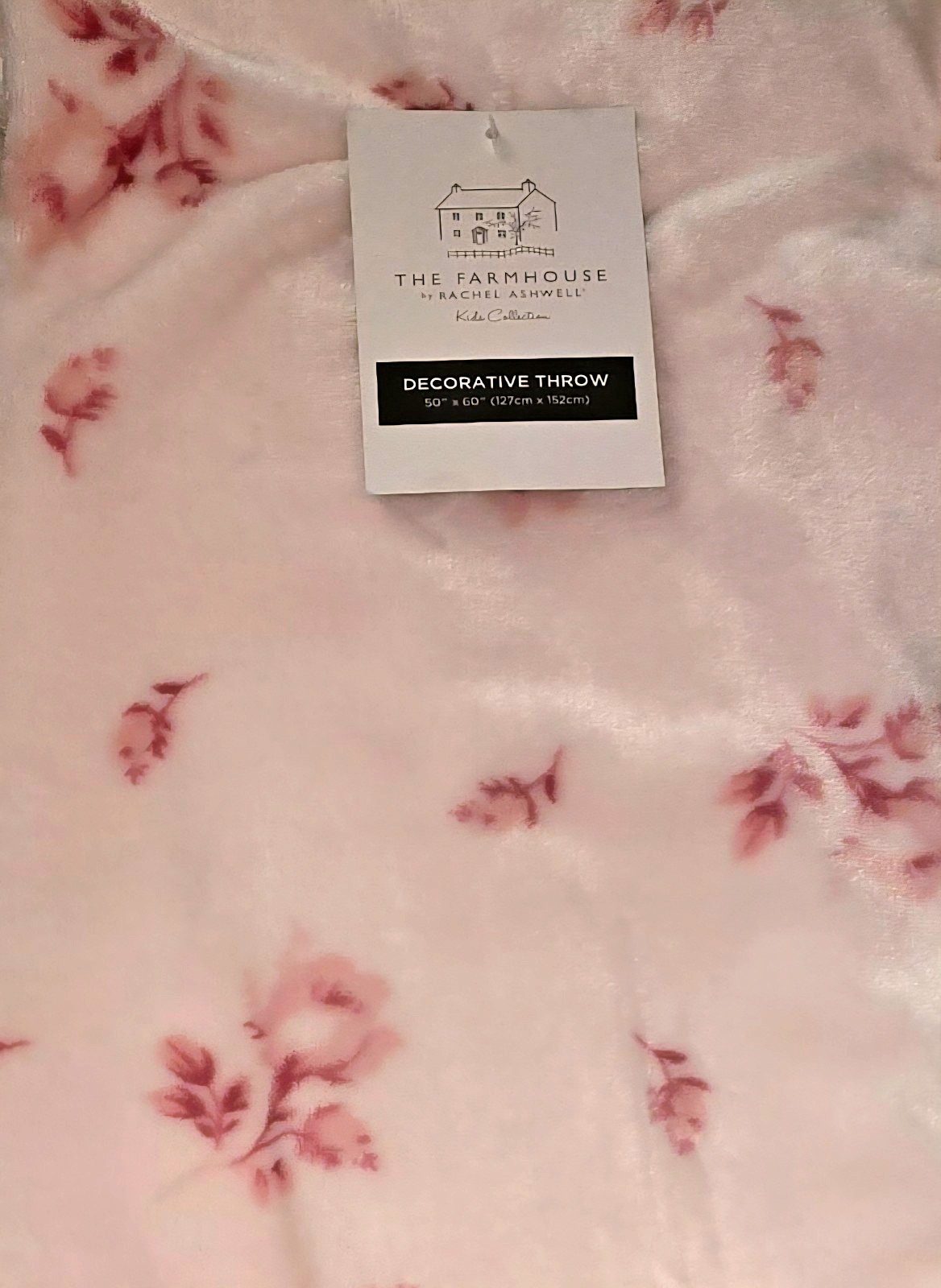 Shabby Chic, Rachel Ashwell, Light & Dark Pink Floral, 50 x 60" Throw gallery