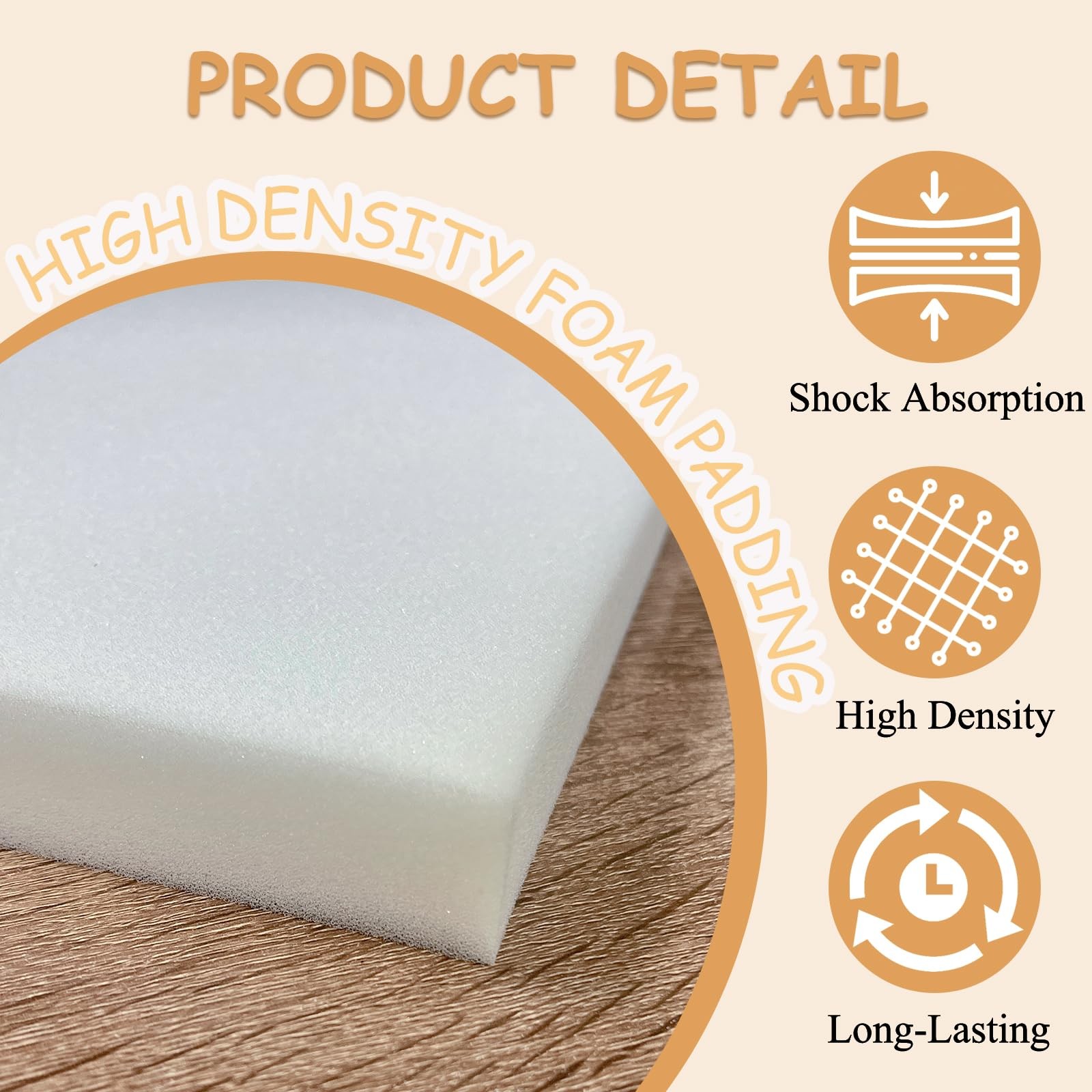 16x12x1" High-Density Polyurethane Foam 2 PCS for Upholstery Cushioning gallery