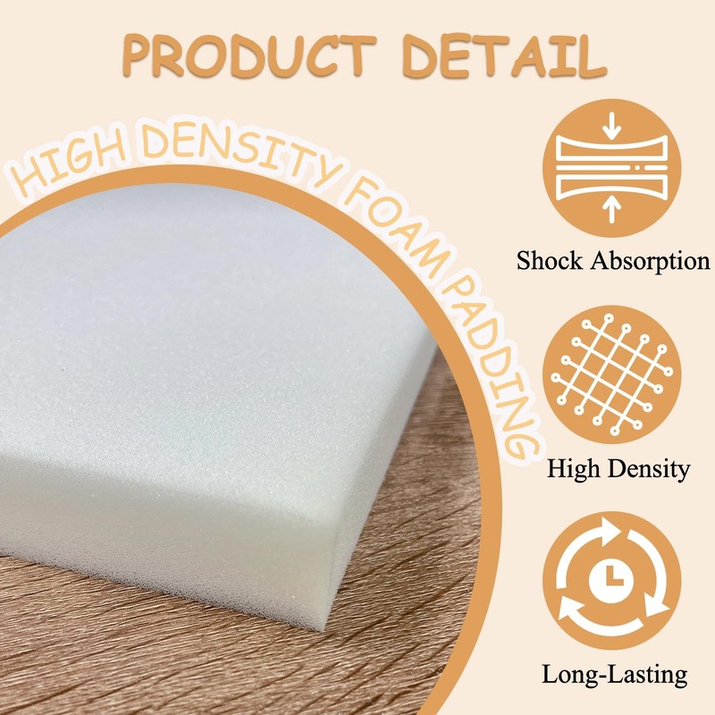 16x12x1" High-Density Polyurethane Foam 2 PCS for Upholstery Cushioning gallery