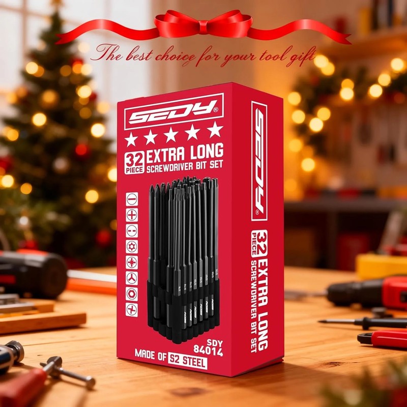 Extra Long Security Bit Set: 32-Piece S2 Steel Screwdriver Drill Bits for Tamper gallery