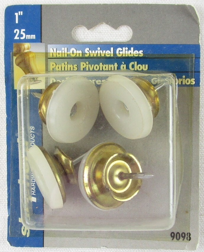 NEW Shepherd Hardware 1" (25mm) Nail-On Swivel Glides, 4 Pieces, #9098 gallery