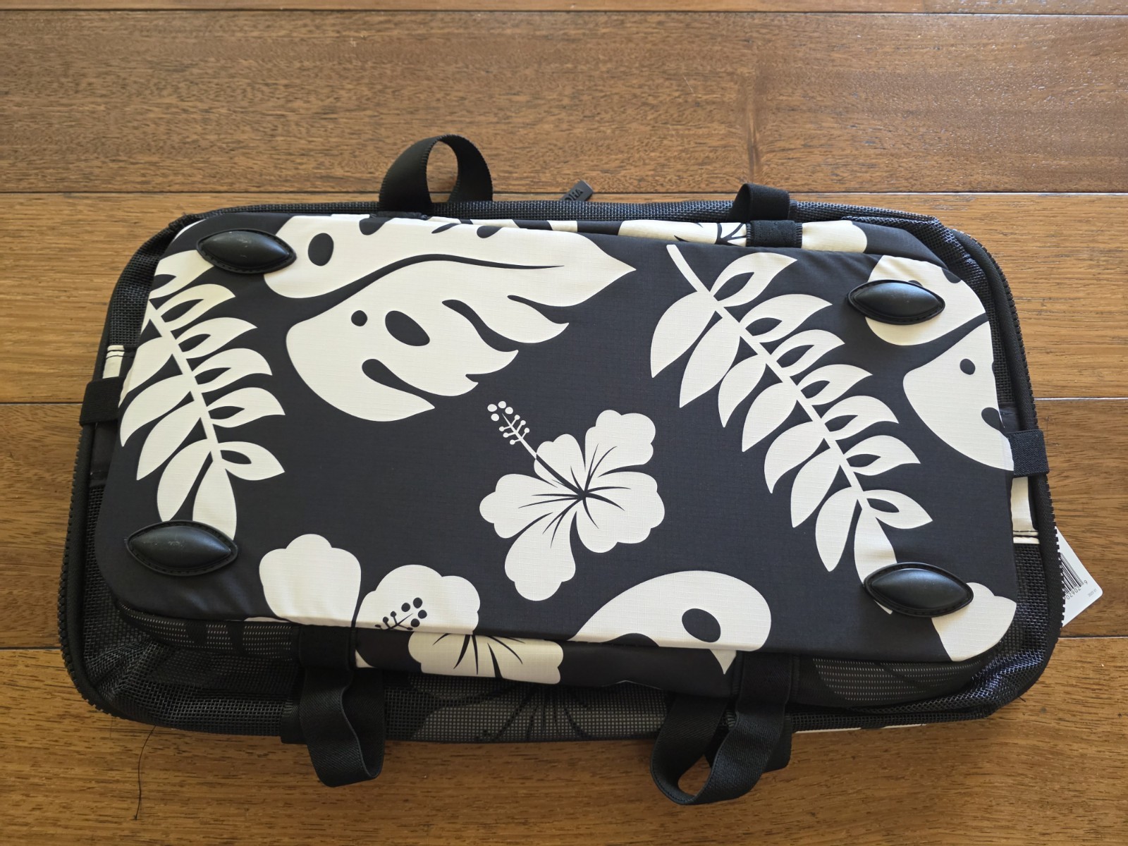Aloha Collection CleverMade Collapsible Beach Tote Bag - Floral Black gallery