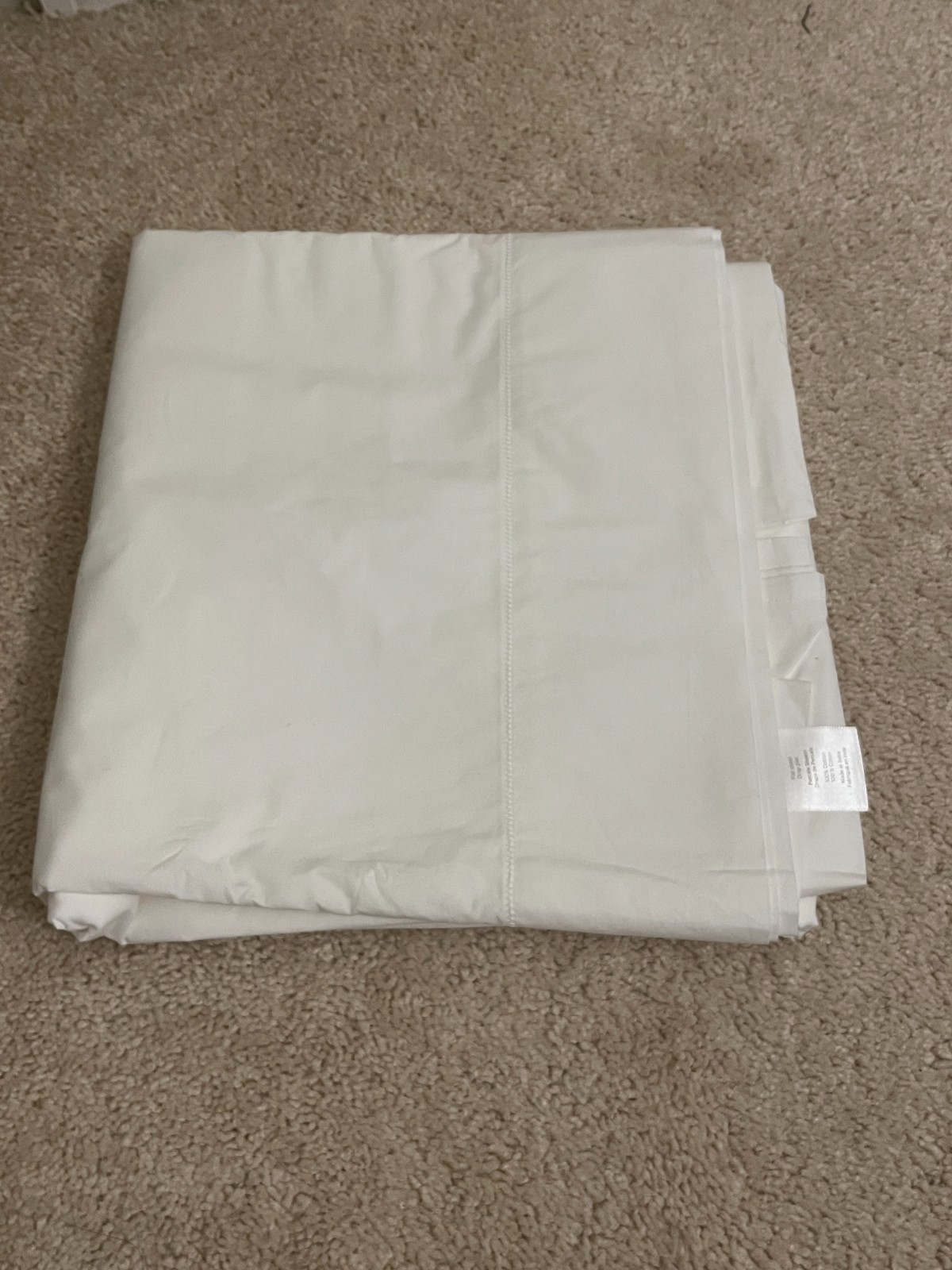 NWOT Casper 100% Cotton Percale Full Queen Flat Sheet White NEW gallery