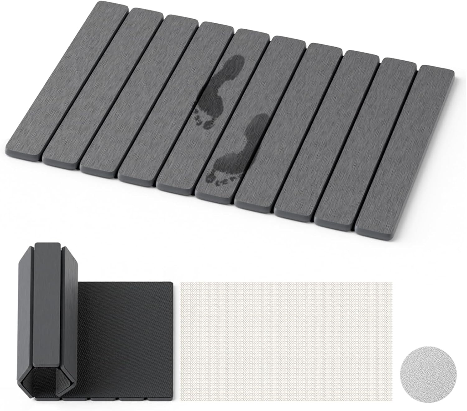 Dayacoco Non Slip Stone Bath Mat, 23x15.3" Foldable Quick Dry Stone Shower Mat gallery