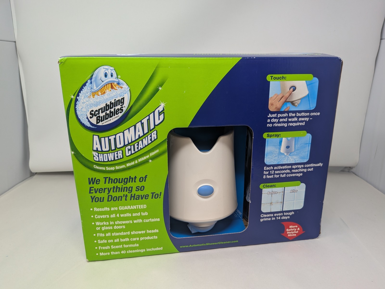 NIB Scrubbing Bubbles Automatic Shower Cleaner Kit 2 x 34 oz Refill Bottles gallery