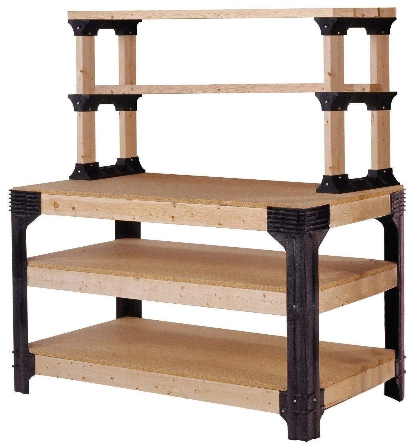 8 ft Workbench Building Kit Garage Heavy Duty Tool Storage Work Bench Shelving gallery