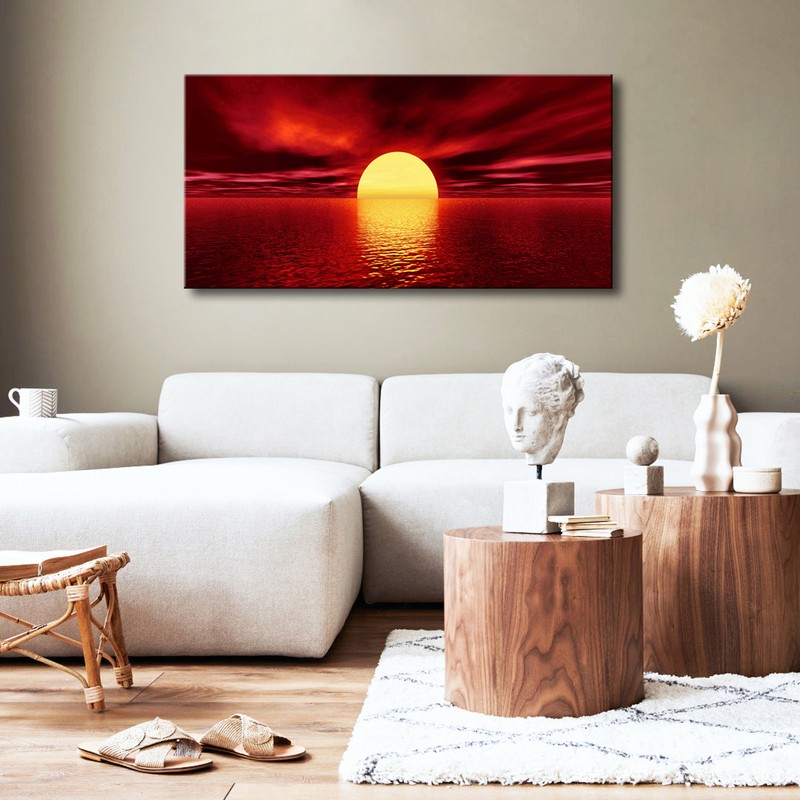 Large 1 Panel Modern Canvas Prints Wall Art Seascape Pictures Sun Paintings gallery