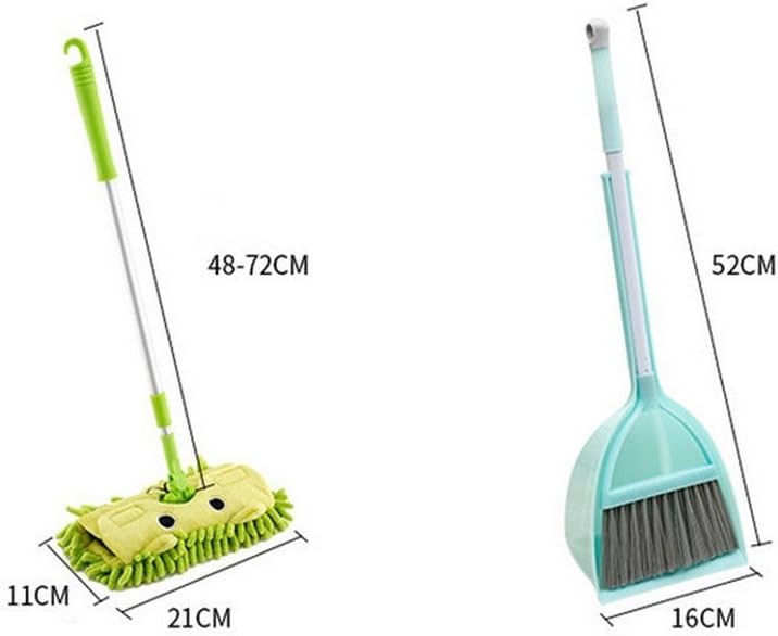 Mini Housekeeping Cleaning Tools Children,3pcs Include Mop,Broom,Dustpan Blue gallery