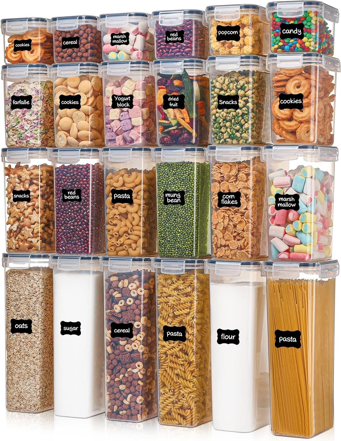 Airtight Food Storage Containers with Lids, Vtopmart 24 pcs Plastic, Black gallery